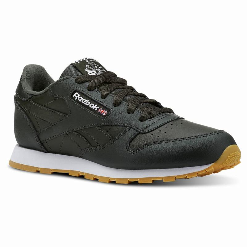 Reebok Classic Leather Tenisky Chlapcenske - Tmavo Zelene/Biele RN2094CB